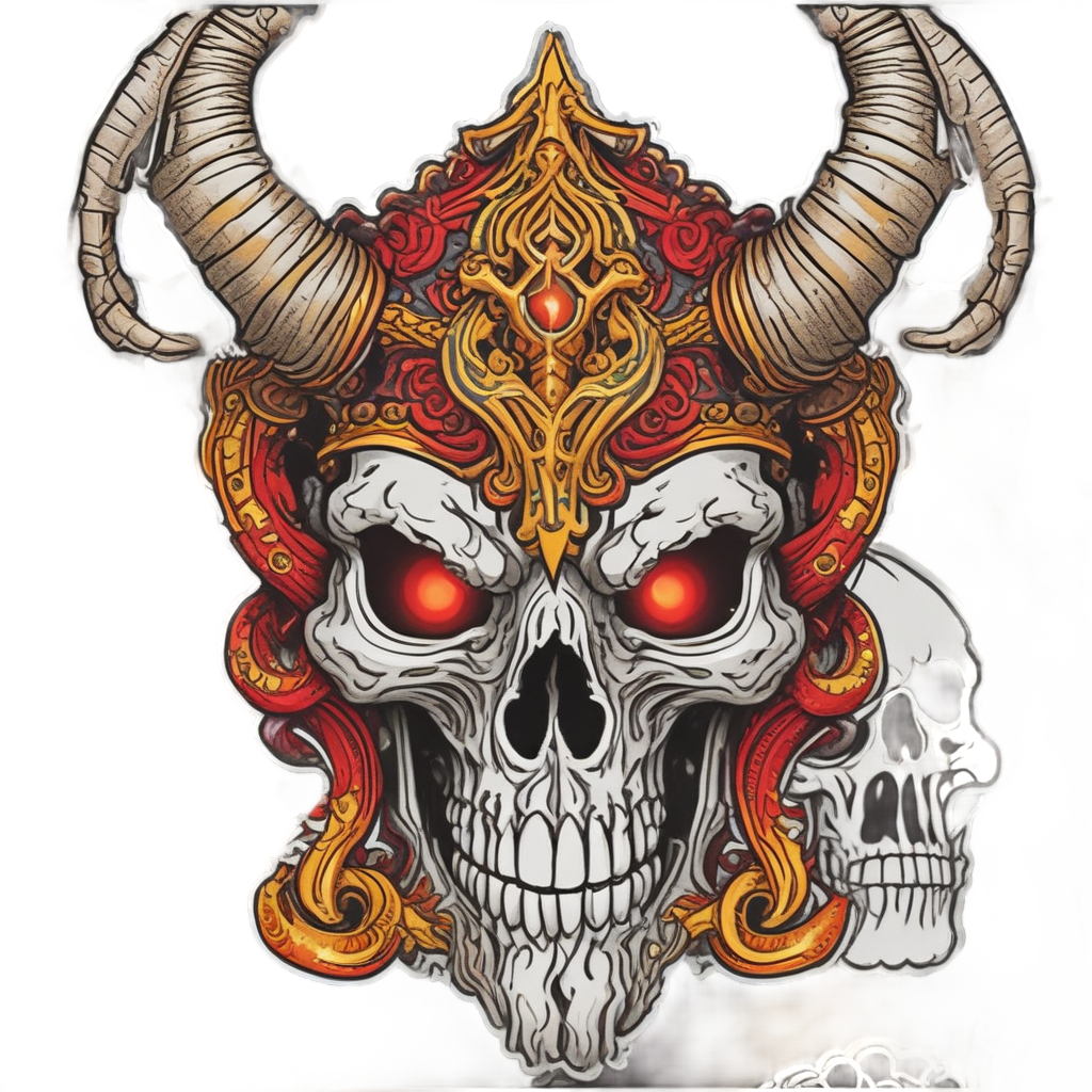 Horns of Venom — skull & crossbones stickers