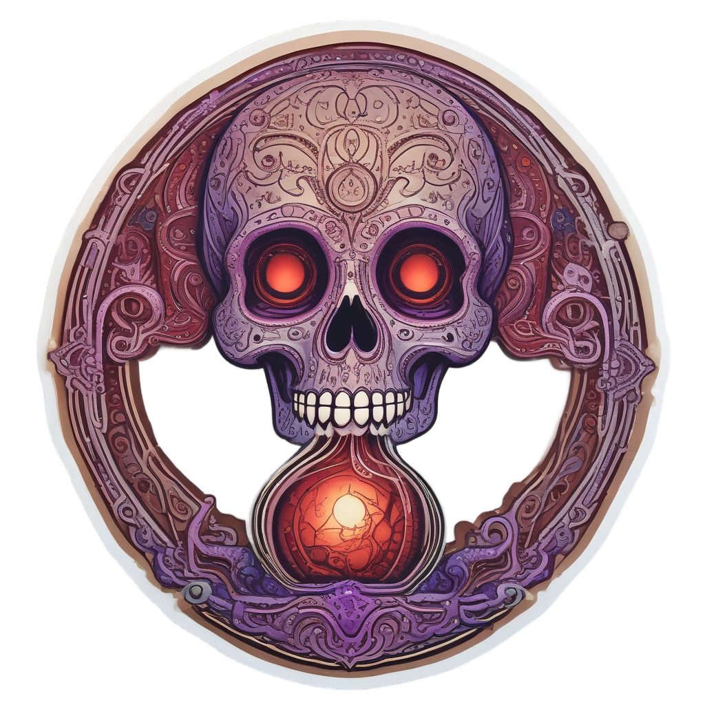Hourglass Calavera — sugar skull stickers