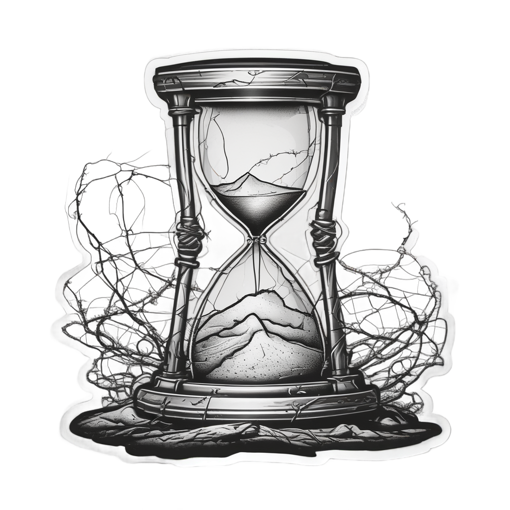 Hourglass Filled with Wire — barbed wire stickers
