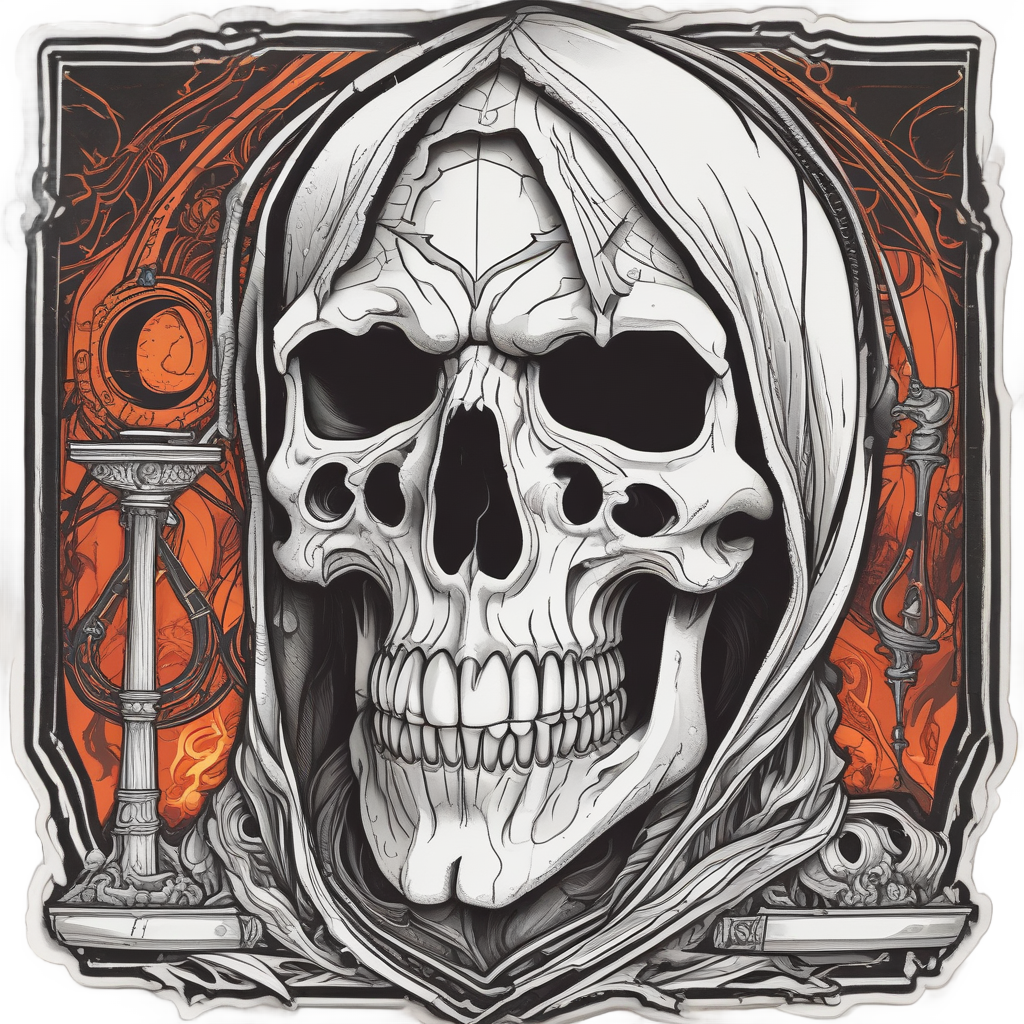 Hourglass Shield Defend — reaper skull stickers