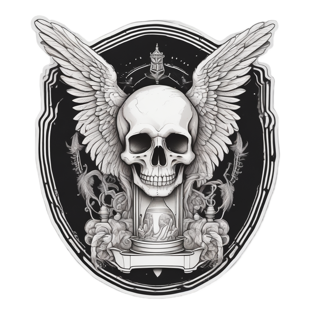 Hourglass Wings of Death — reaper skull stickers