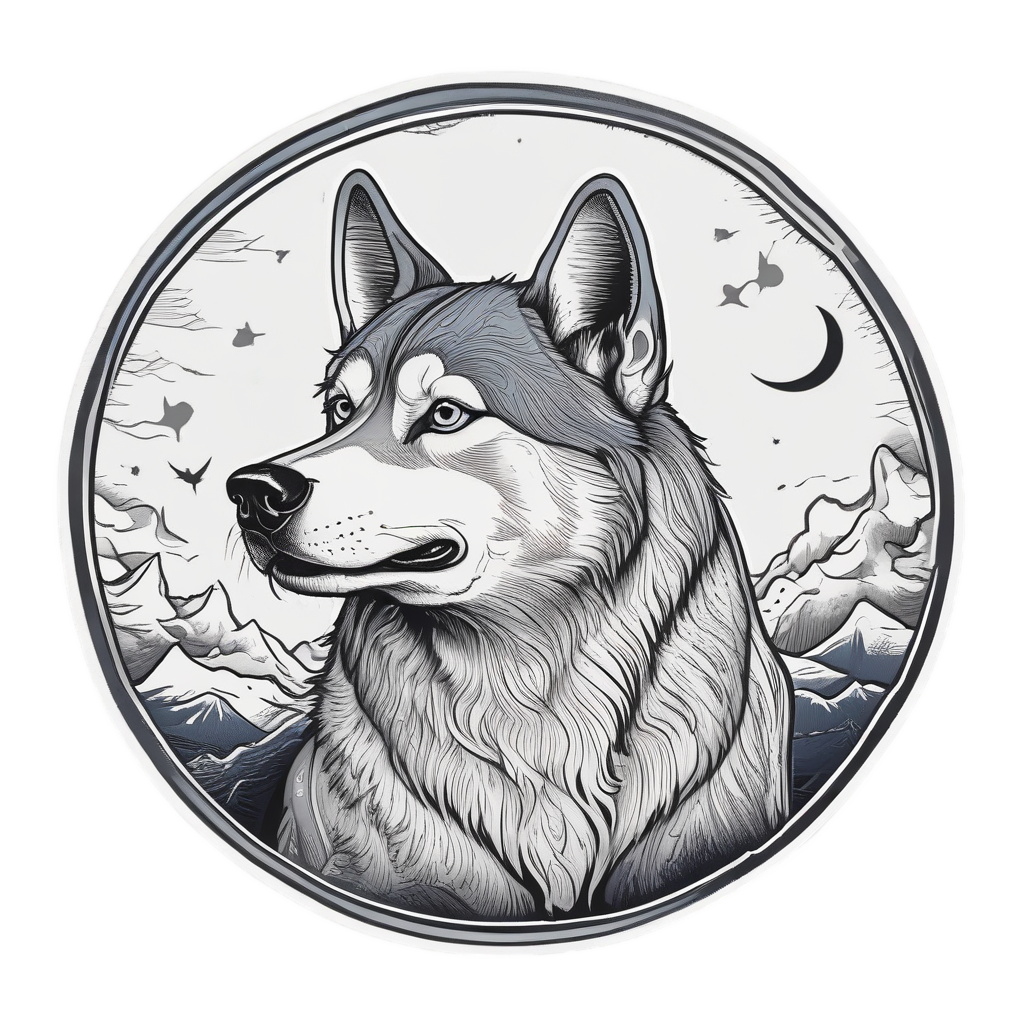 Howling at Moon — dogs stickers