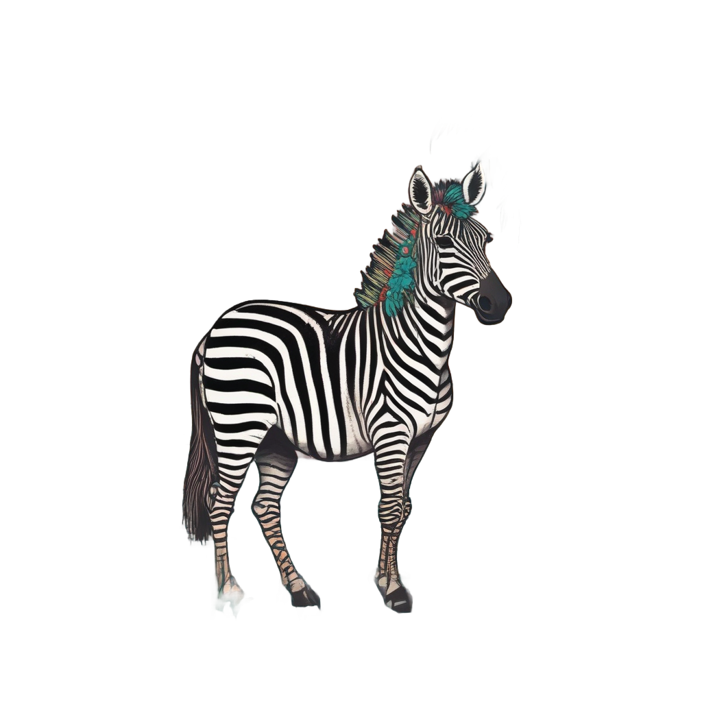 Hula Girl Zebra — safari nursery stickers