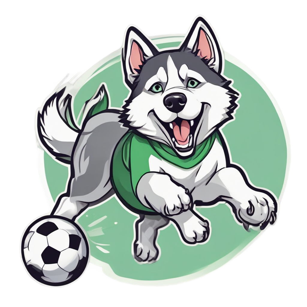Husky Soccer Star — dogs stickers