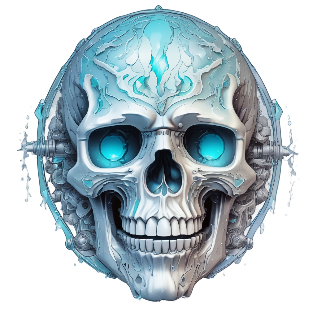 Ice Chrome Skull — biker & chrome skull stickers