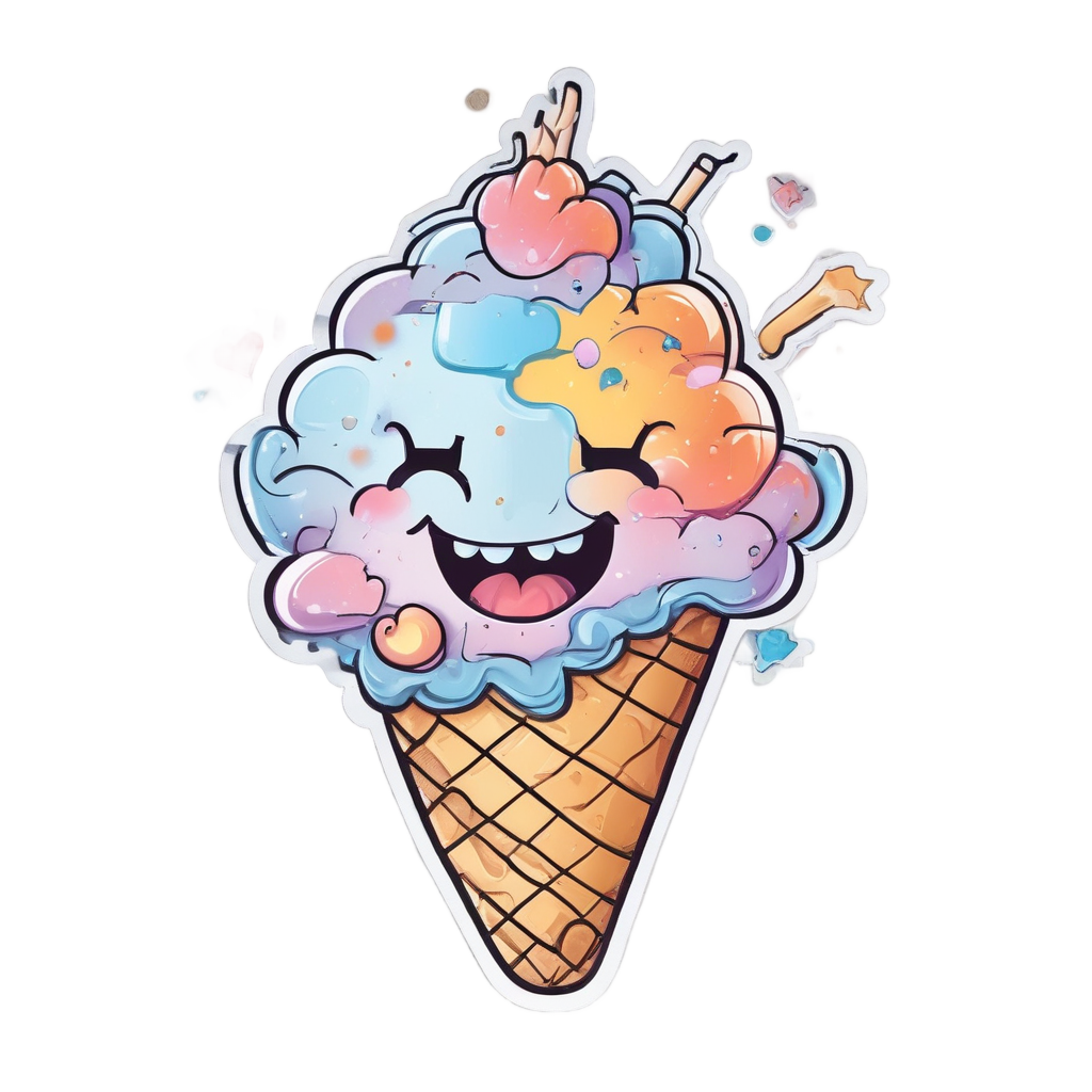Ice Cream Heart Treat — shimmer y2k stickers