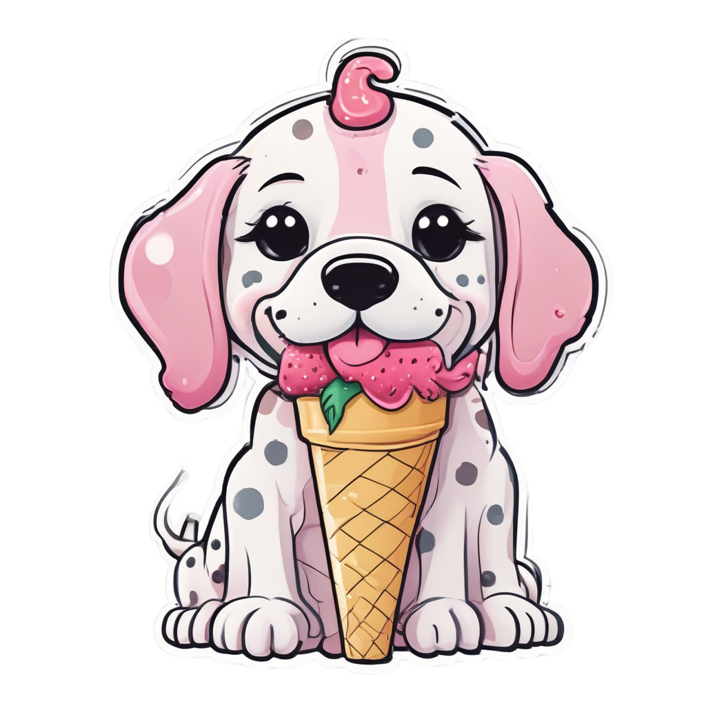 Ice Cream Lover Pup — dogs stickers