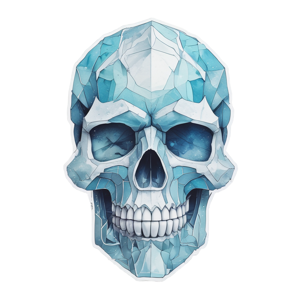 Ice Crystal Skull — war-paint skull stickers