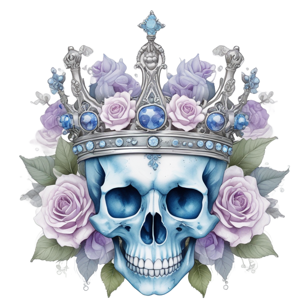 Ice Queen Rose Skull — floral skull stickers