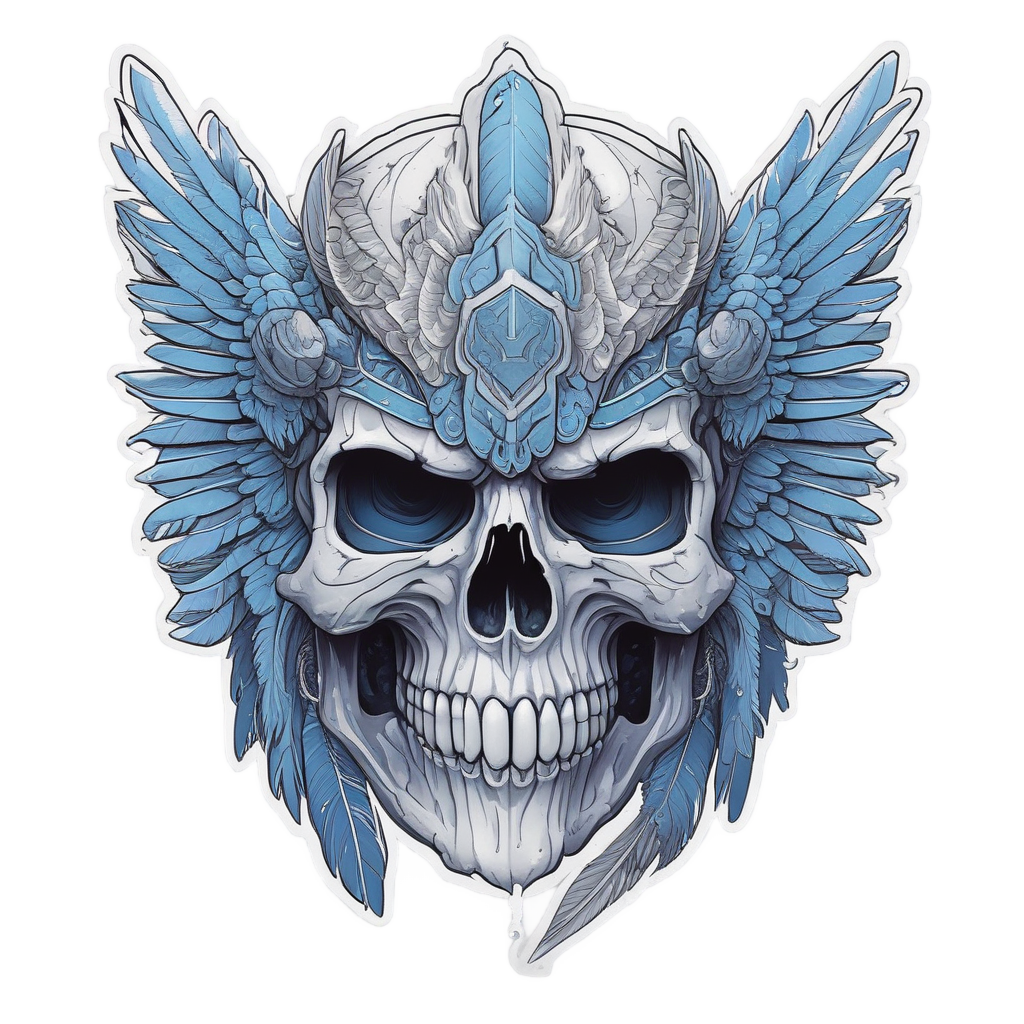 Icy Valkyrie Skull — war-paint skull stickers