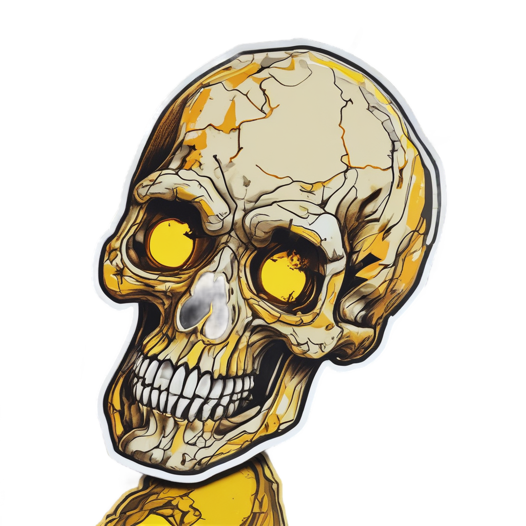 Inferno Gaze Shards — flaming skull stickers