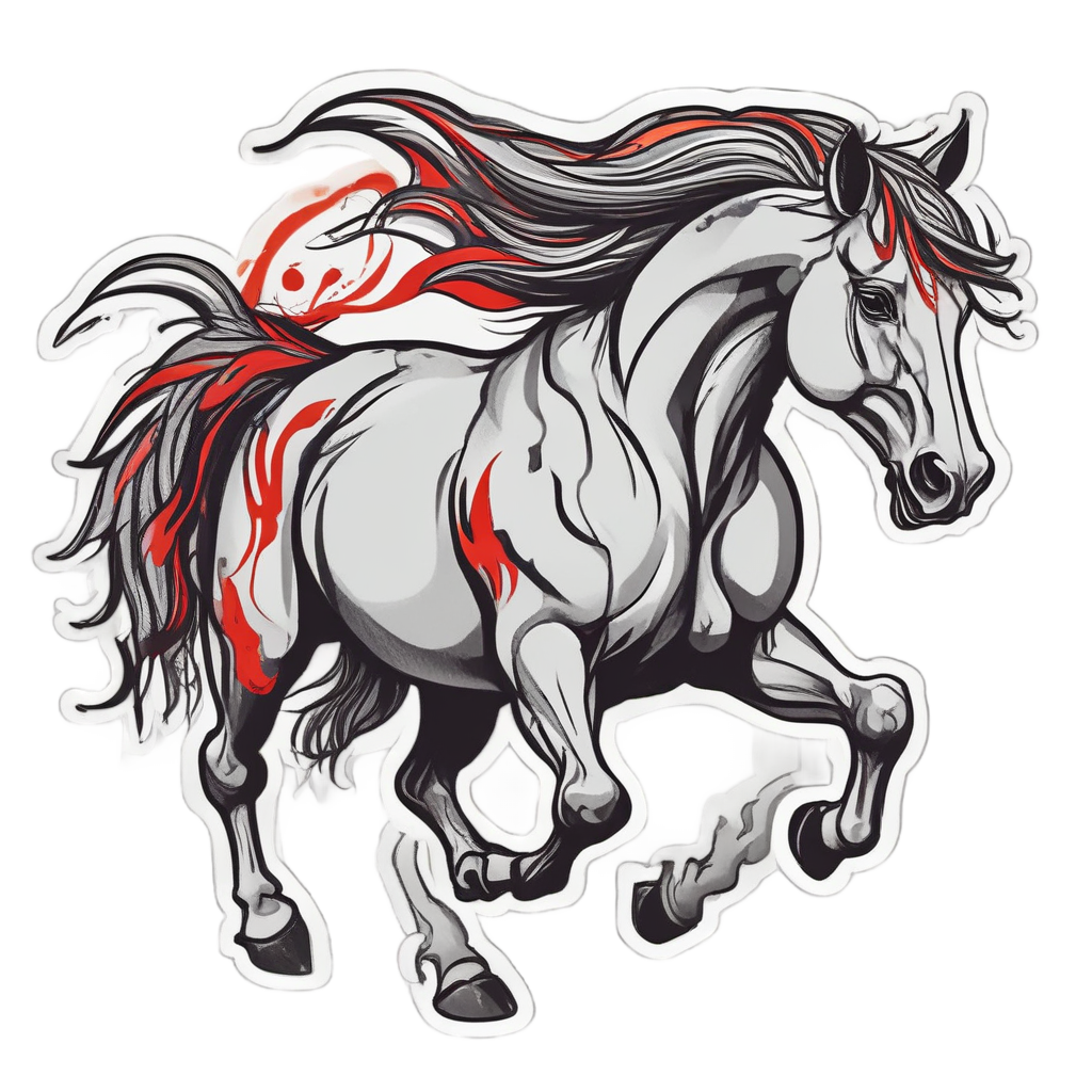 Inked Mustang Fury — horses stickers