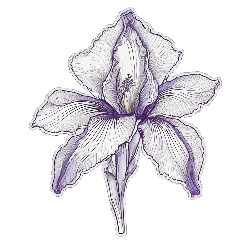 Iris Eye Bloom — line botanical stickers