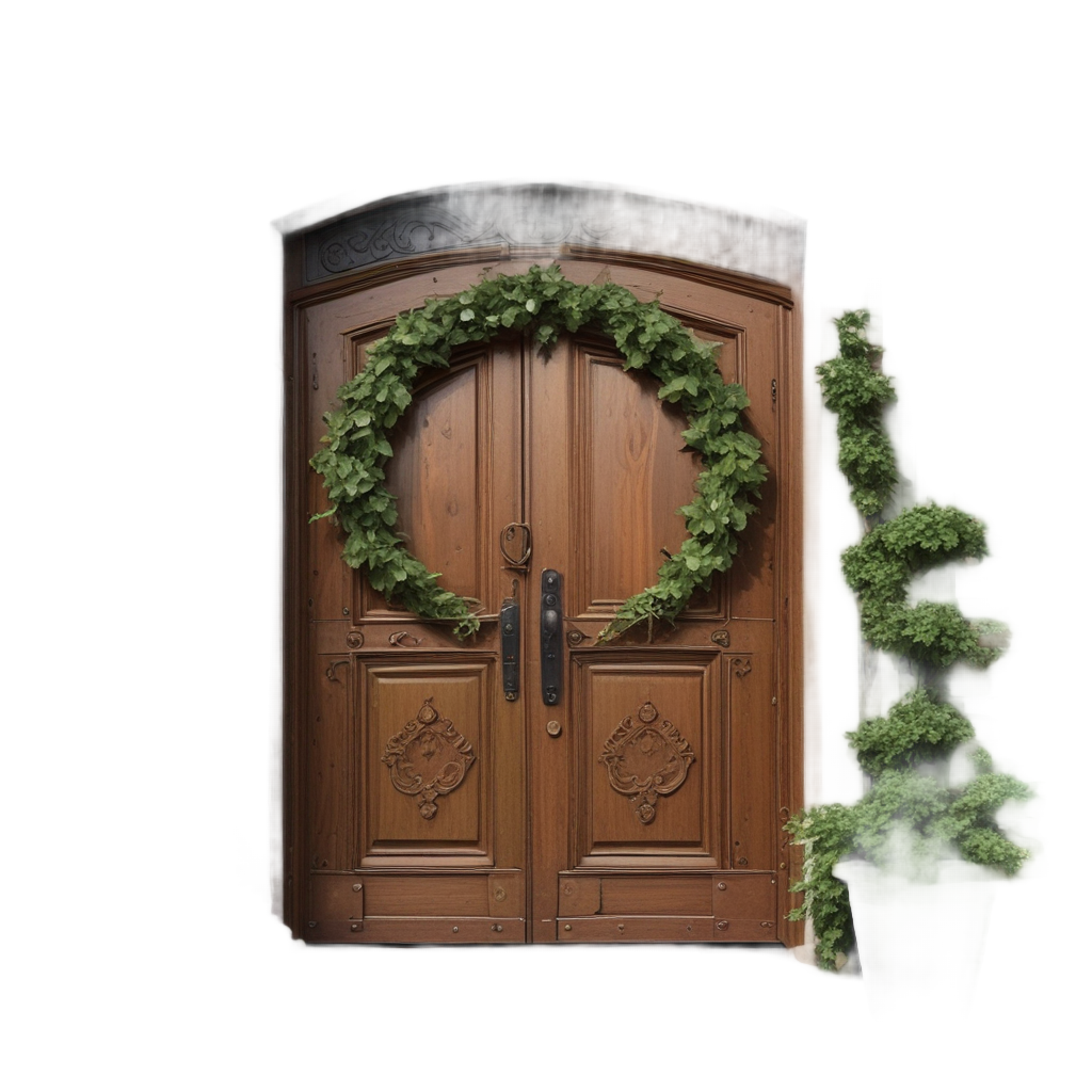 Ivy Wreath on Oak Door — dark academia stickers