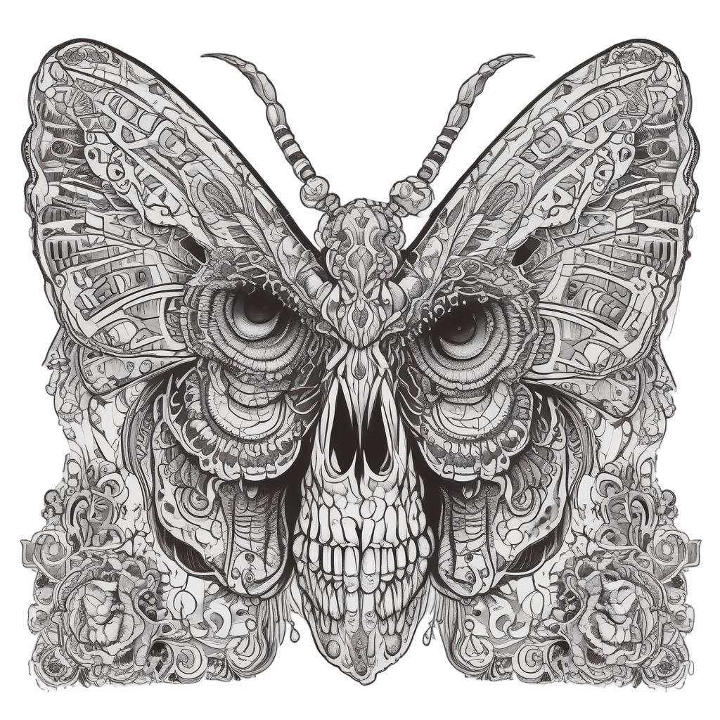 Jagged Death Moth — sugar skull stickers
