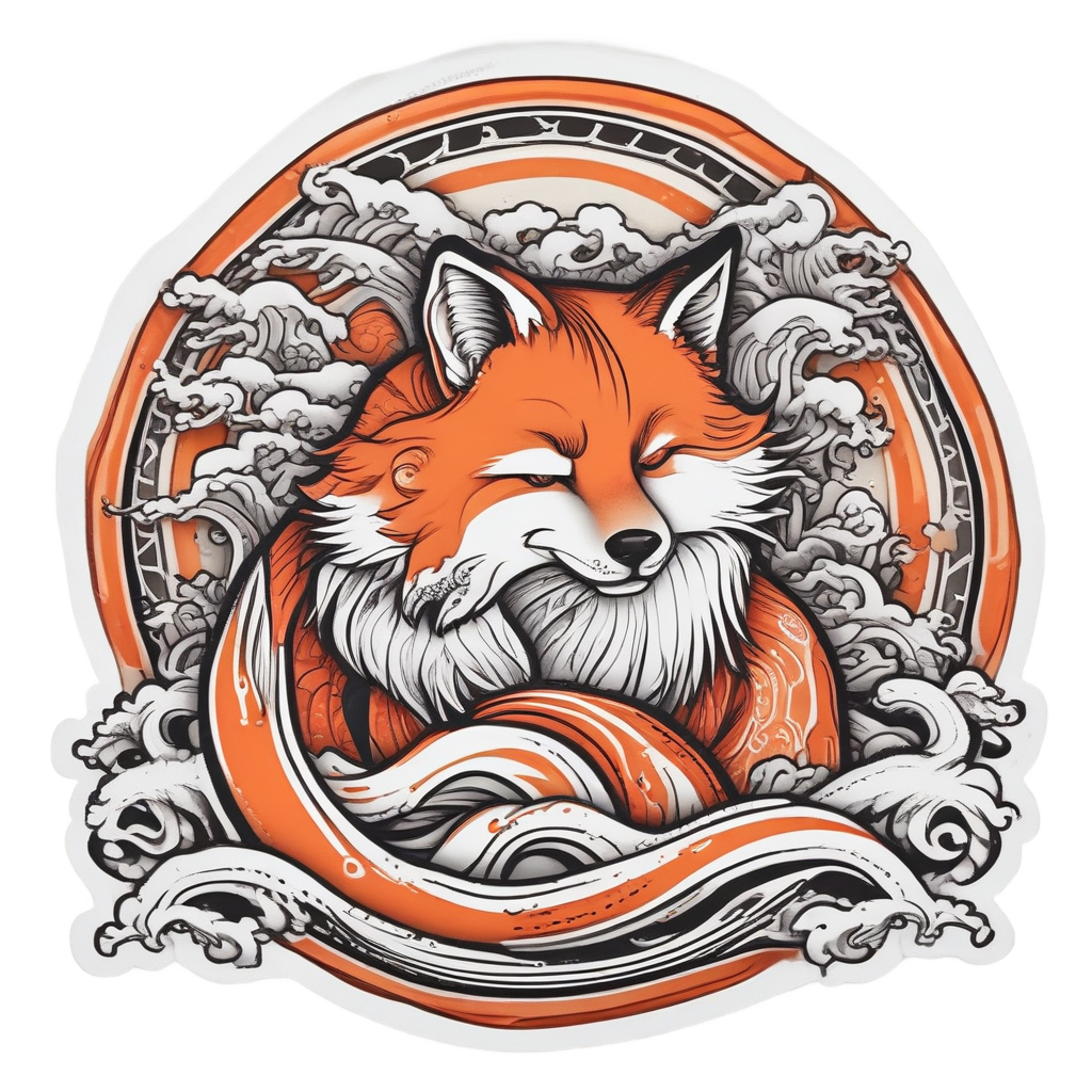 Japanese Fox Slumber — woodland nursery stickers