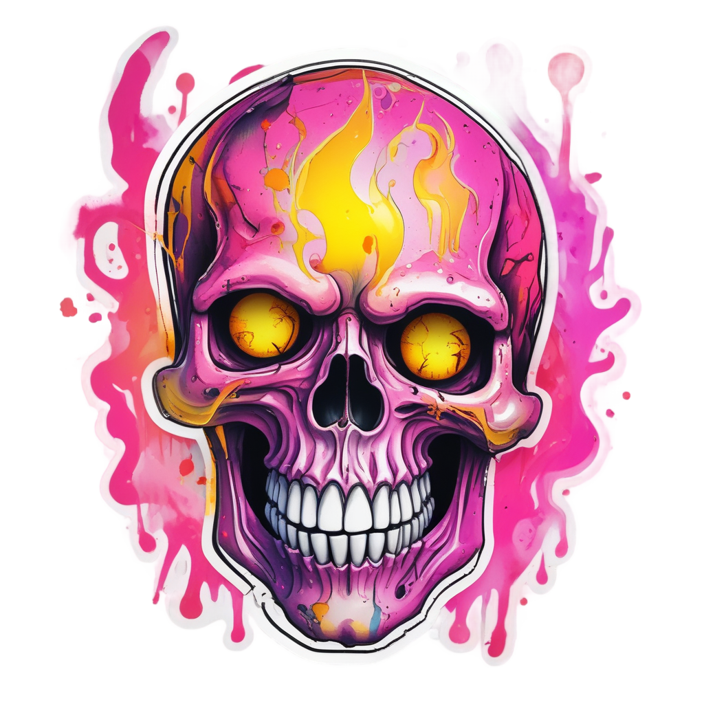 Jaw-Dropping Surprise Skull — biker & chrome skull stickers
