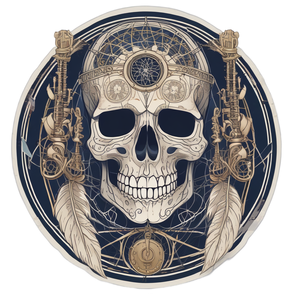 Jazz Cat Skull — music stickers