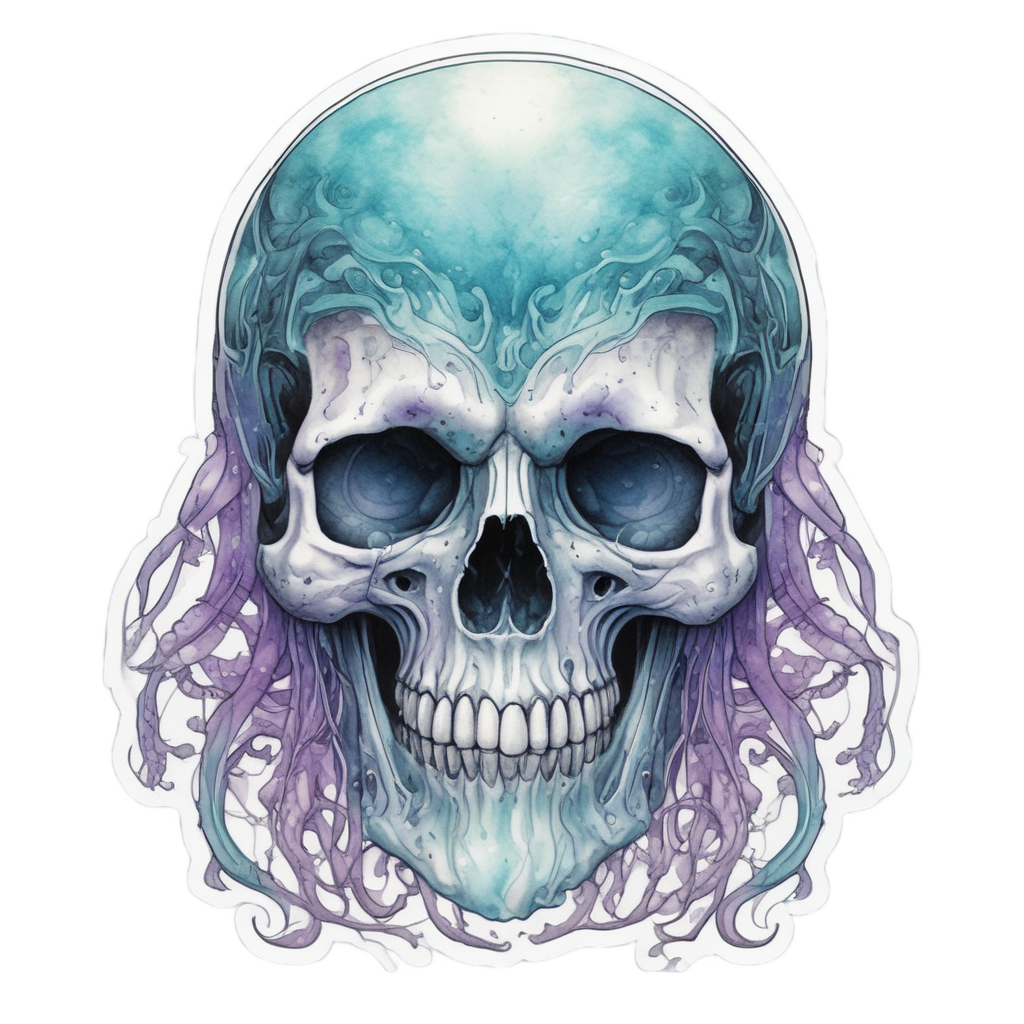 Jellyfish Phantom Skull — war-paint skull stickers