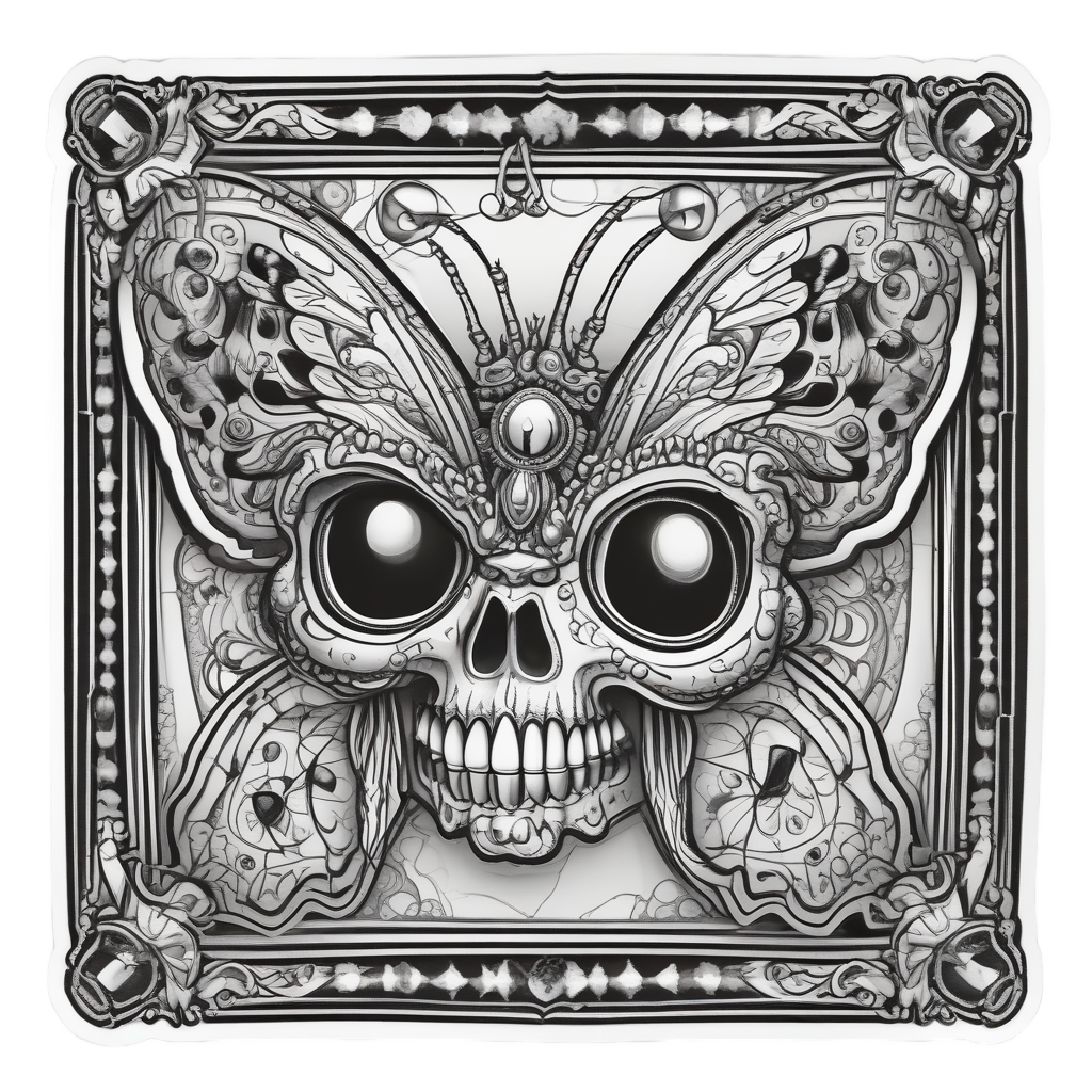 Jester Calavera Smirk — sugar skull stickers