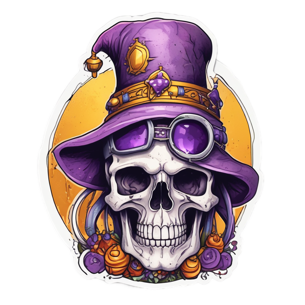 Jester Death Hourglass — reaper skull stickers