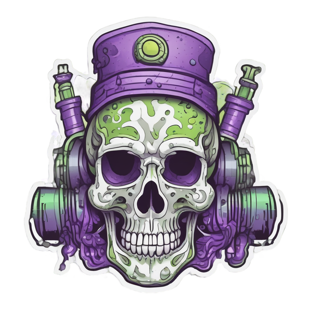 Jester Fuel Skull — biker & chrome skull stickers