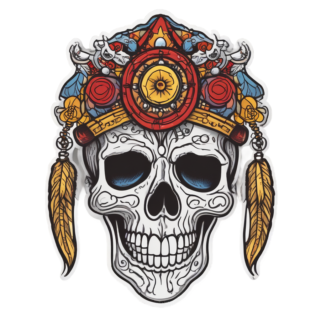 Jester's Jive Skull — boho skull stickers