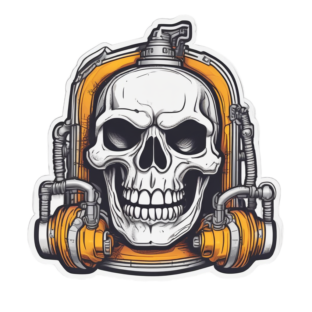 Joyful Fuel Skull — biker & chrome skull stickers