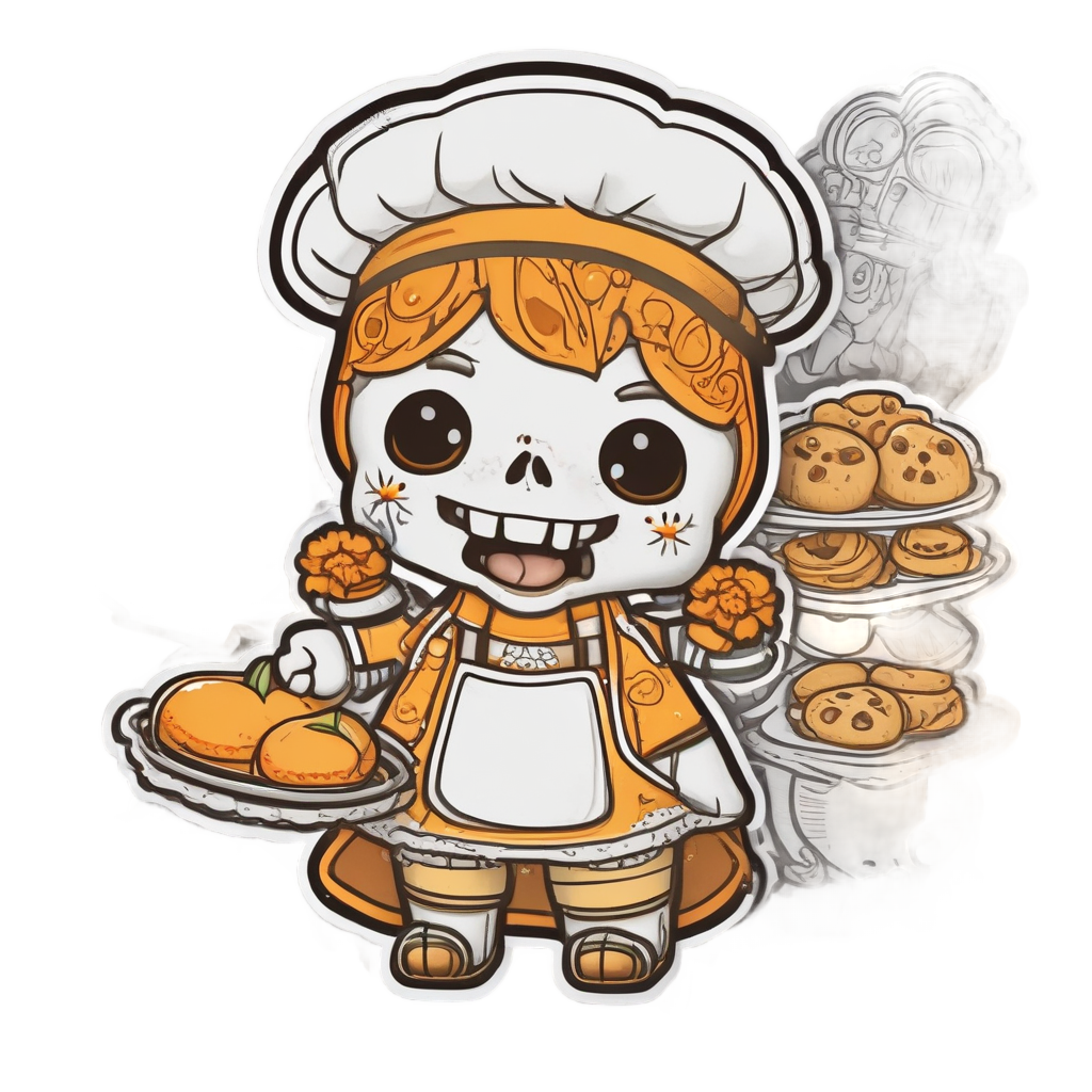 Kawaii Calavera Baking Cookies — sugar skull stickers