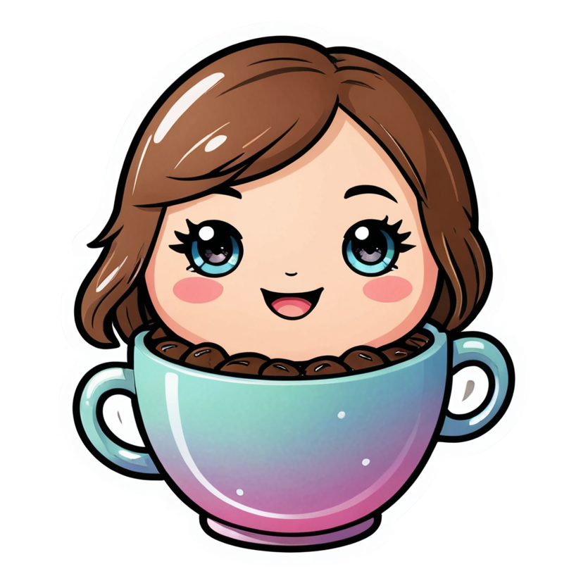 Blushing Bean (holographic) — kawaii stickers