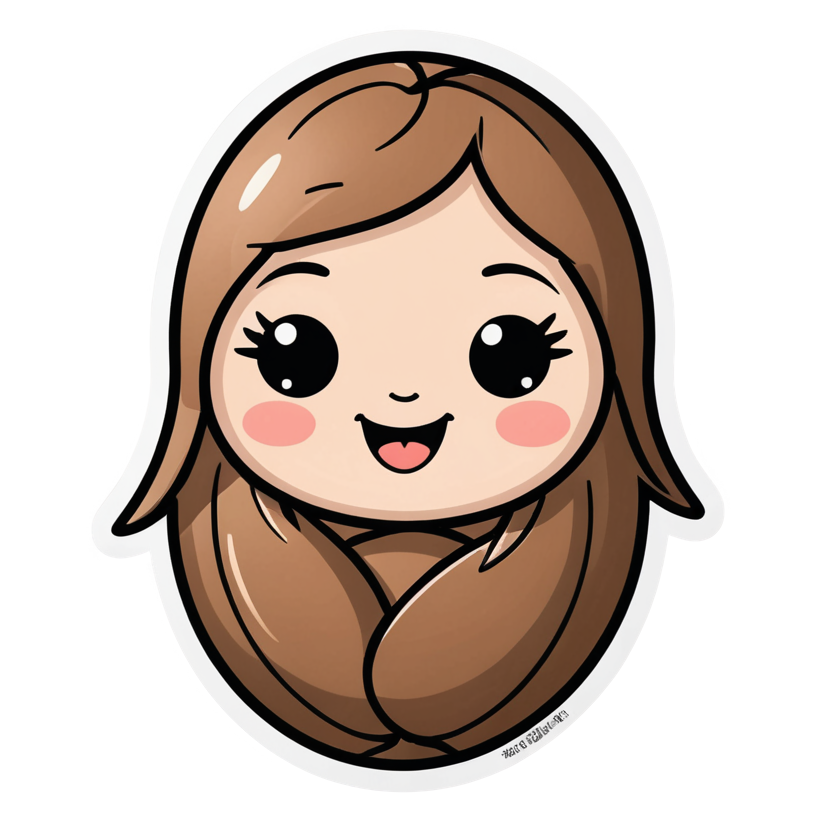 Blushing Bean (papercut) — kawaii stickers