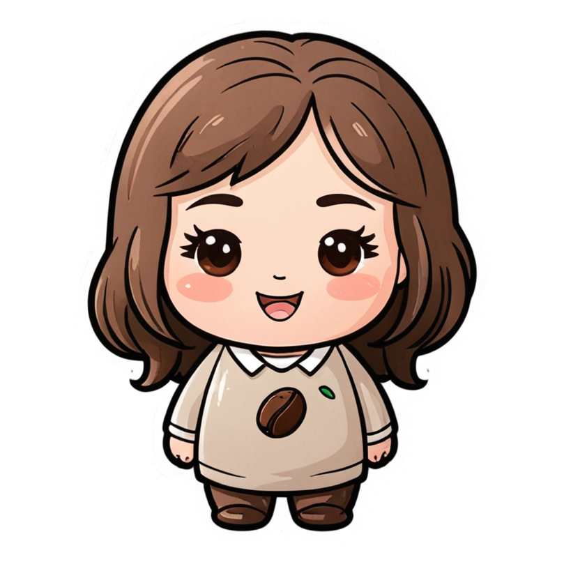 Blushing Bean (watercolor) — kawaii stickers