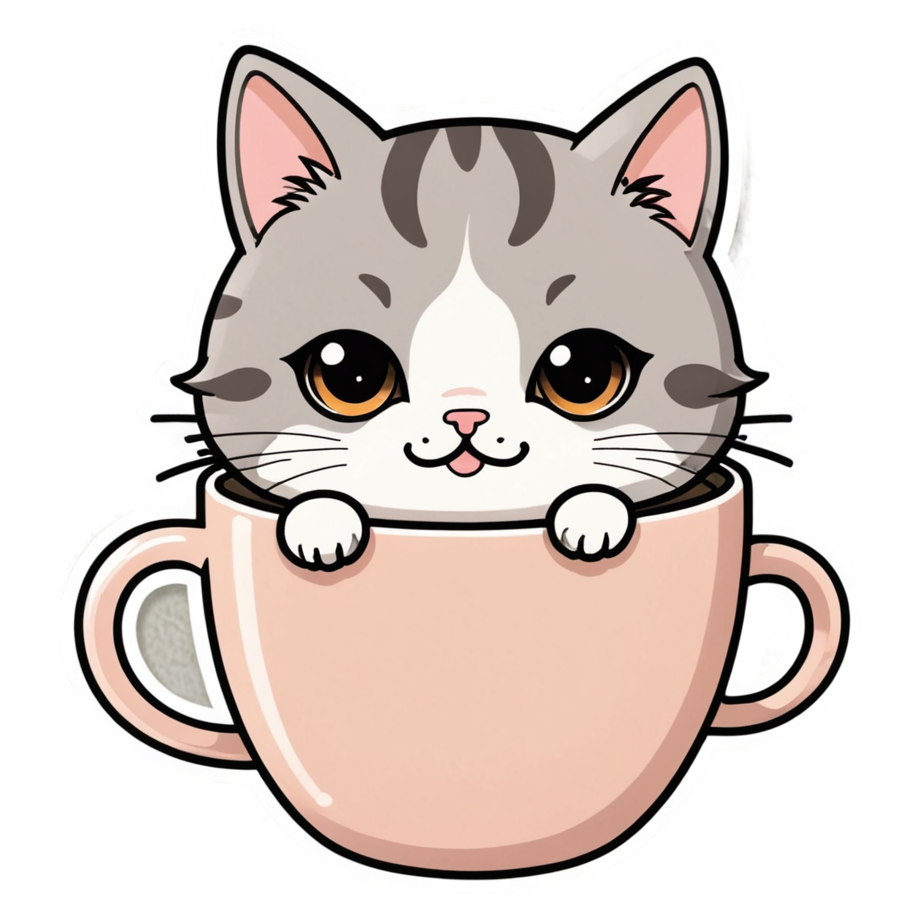 Coffee Cat (kawaii) — kawaii stickers