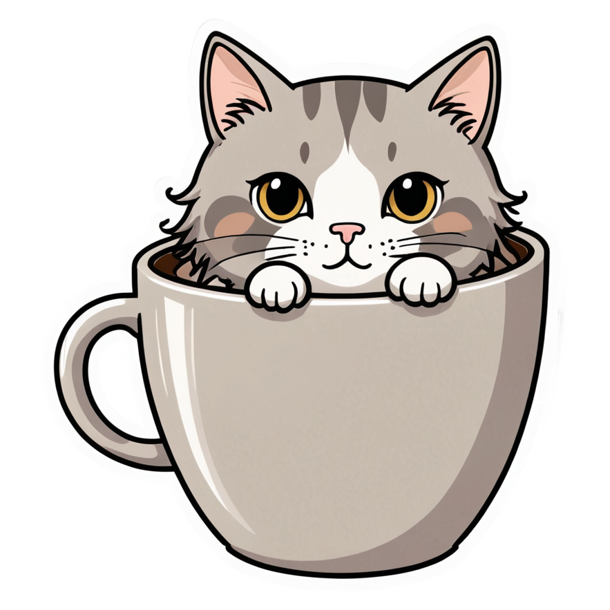 Coffee Cat — kawaii stickers