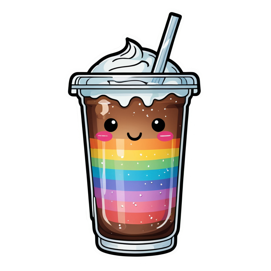 Cold Brew Cutie (holographic) — kawaii stickers
