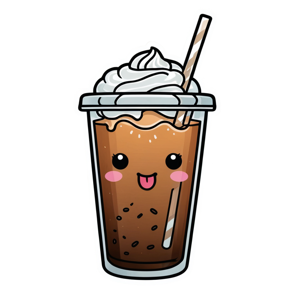 Cold Brew Cutie (lineart) — kawaii stickers