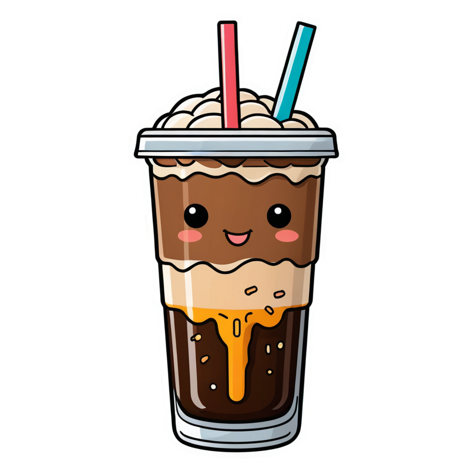 Cold Brew Cutie (papercut) — kawaii stickers