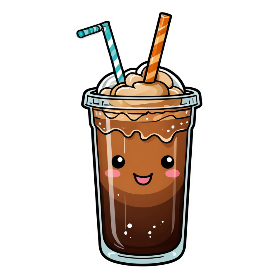 Cold Brew Cutie (retro) — kawaii stickers