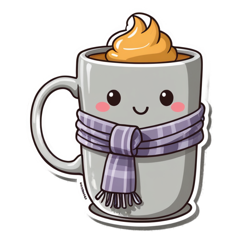 Cozy Mug (papercut) — kawaii stickers