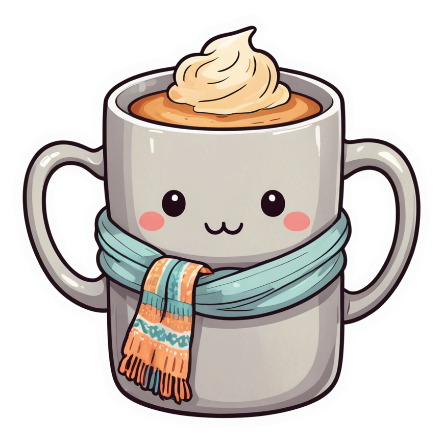 Cozy Mug (watercolor) — kawaii stickers