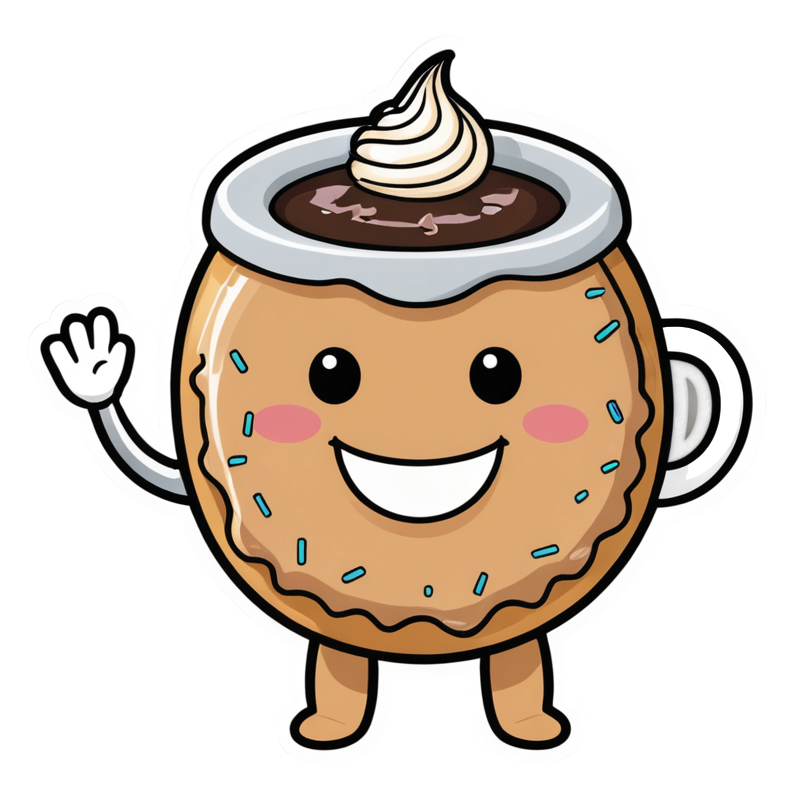 Coffee & Donut — kawaii stickers
