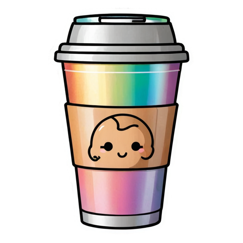 Morning Fuel (holographic) — kawaii stickers