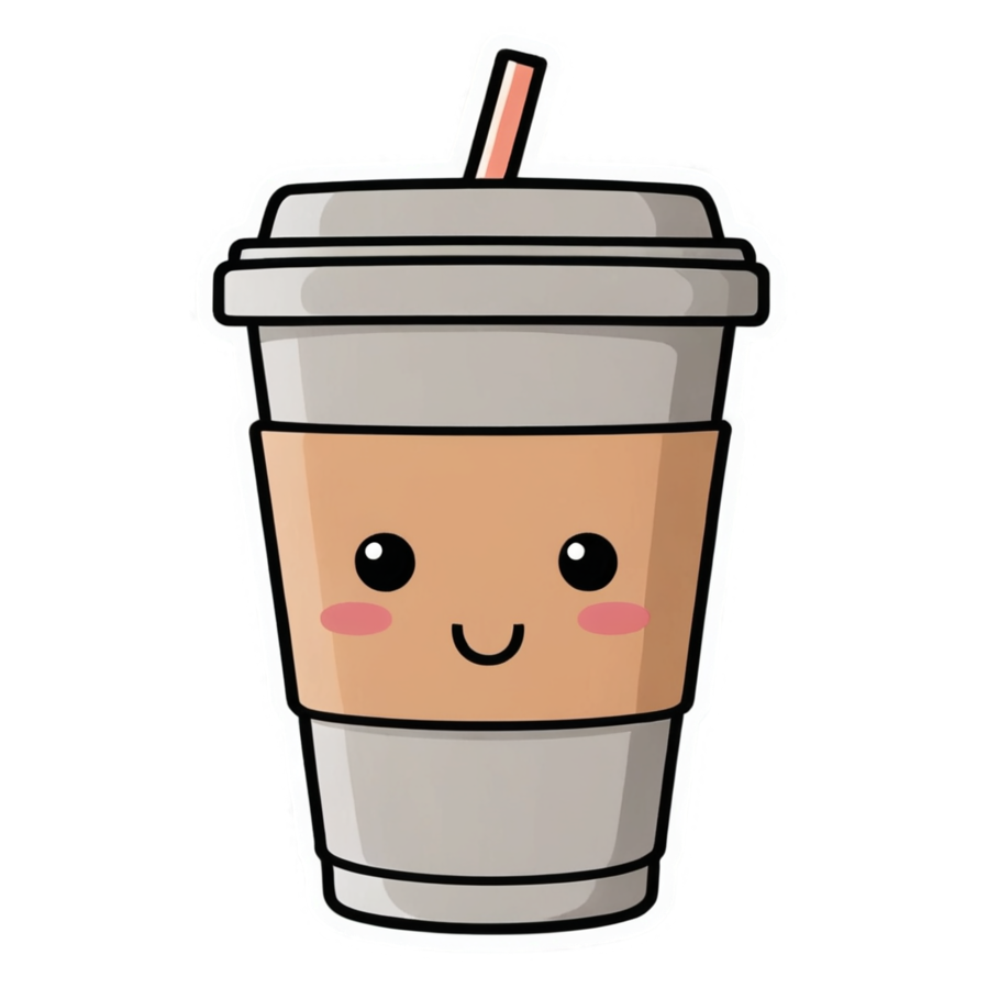 Morning Fuel (lineart) — kawaii stickers