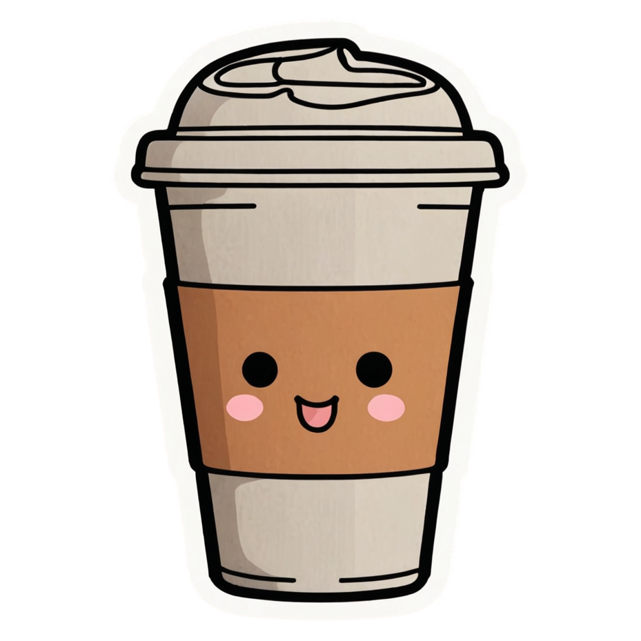 Morning Fuel (papercut) — kawaii stickers