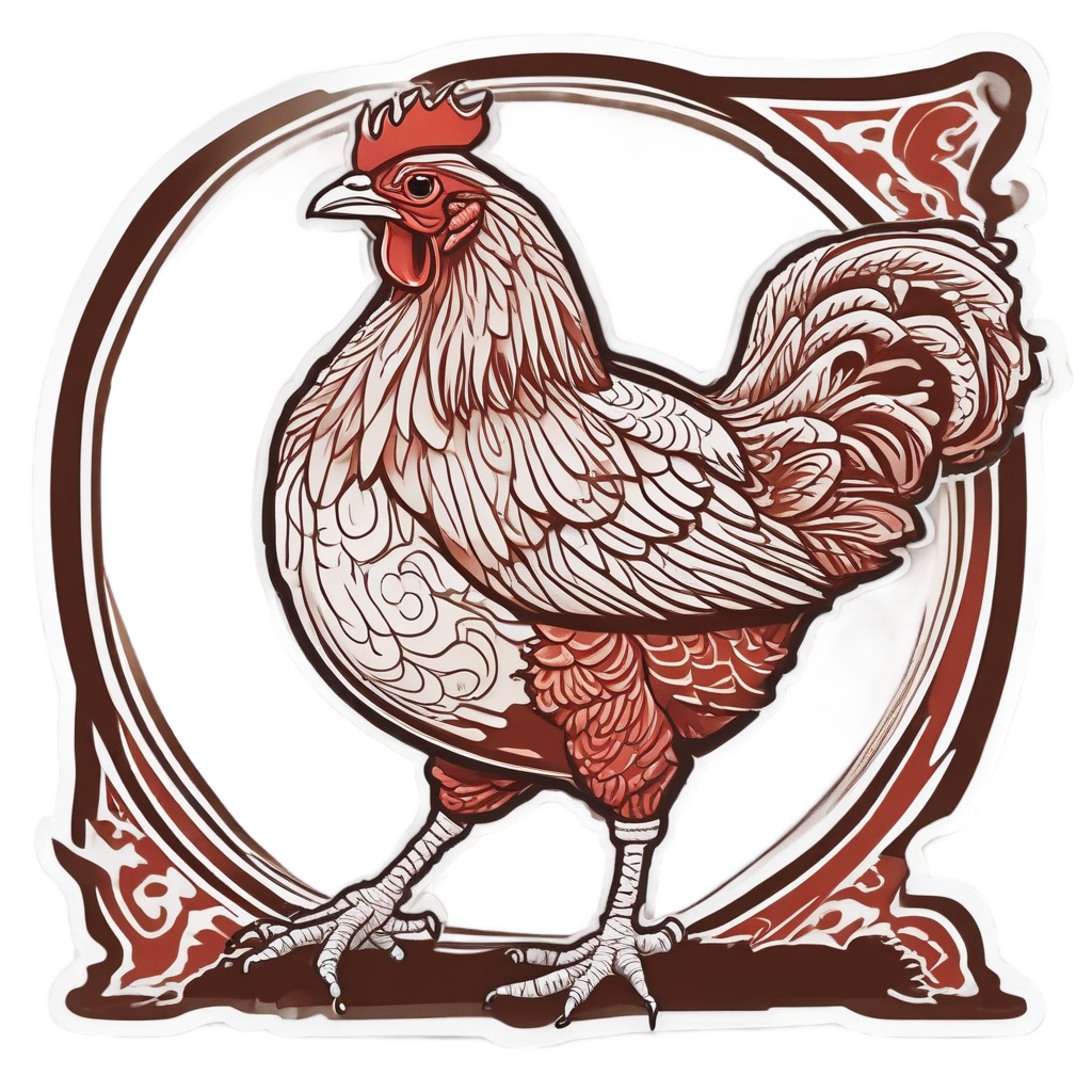 Kickboxing Hen — farm animals stickers