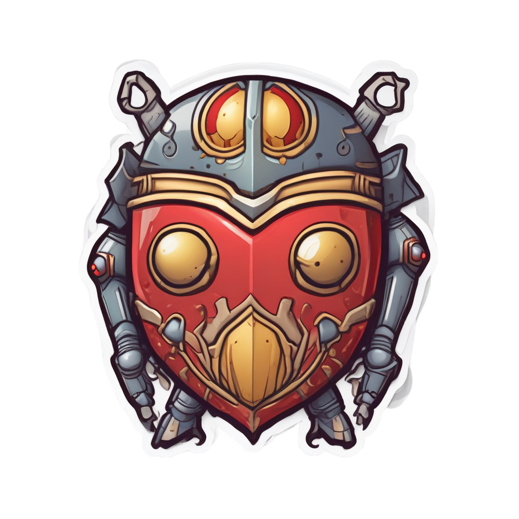 Knight Beetle with Shield — insects stickers
