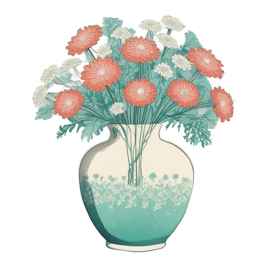Lace in Vintage Vase — wildflowers stickers