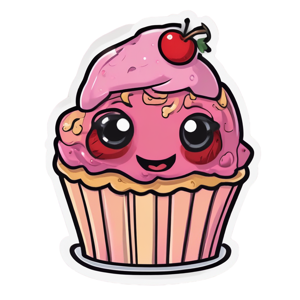 Ladybug Baker with Cupcake — insects stickers
