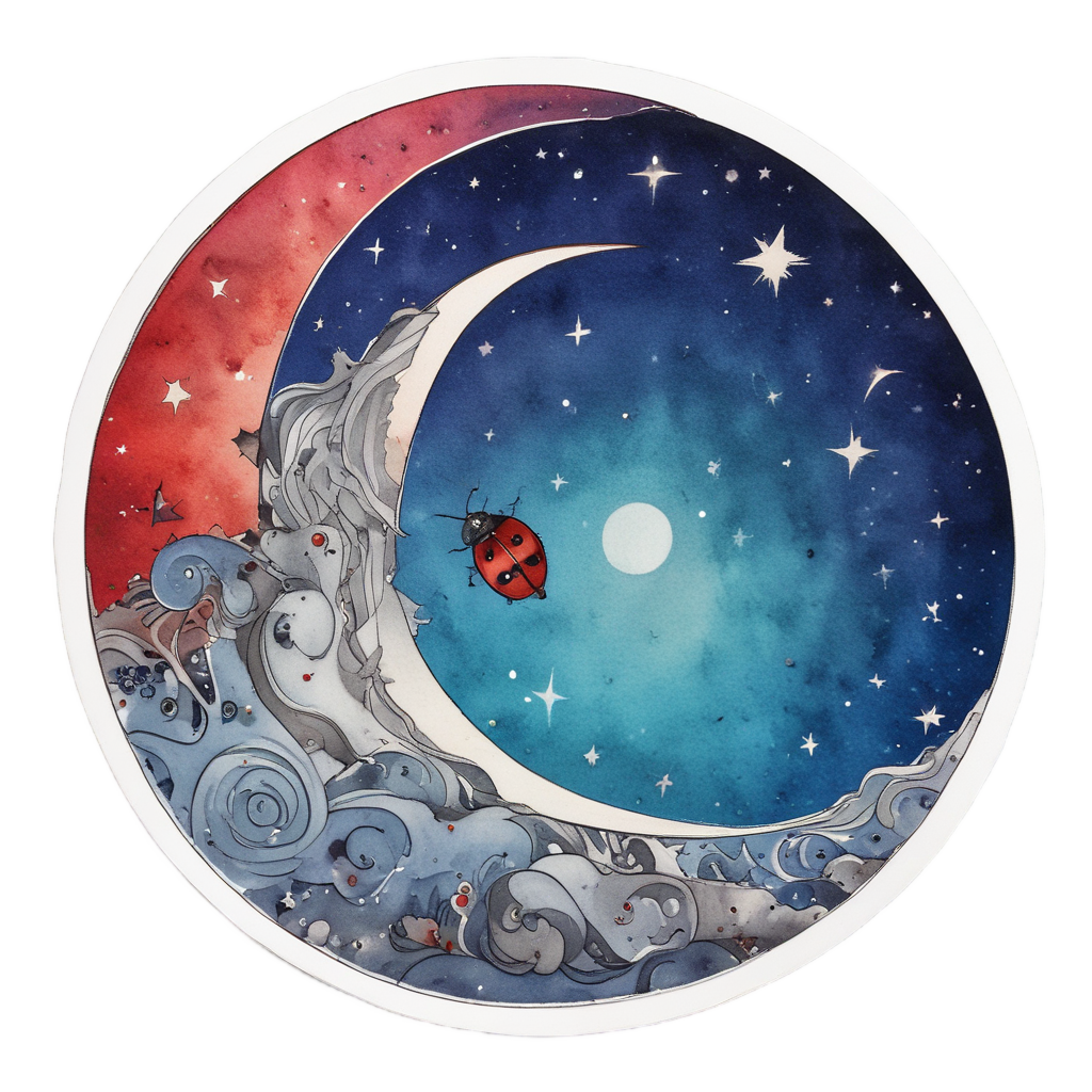 Ladybug on Moon — insects stickers