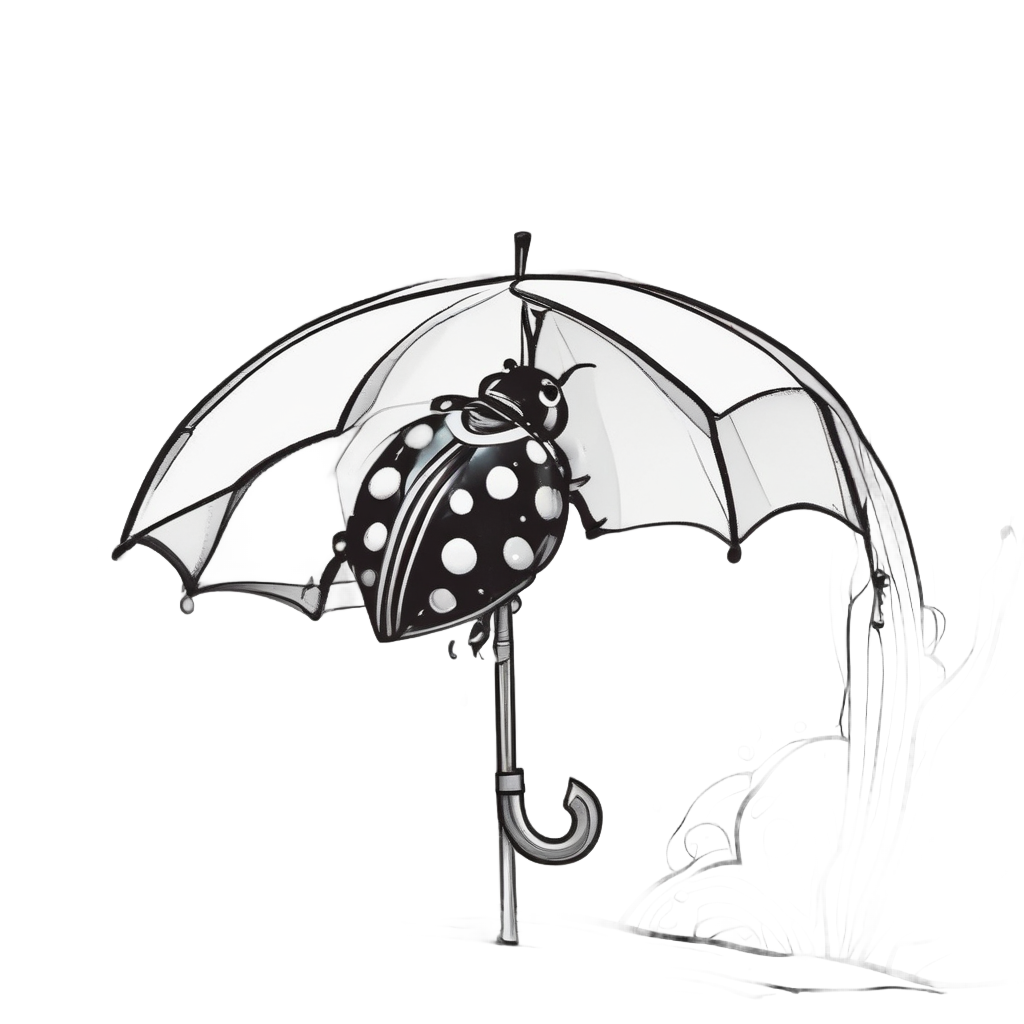 Ladybug with Umbrella — insects stickers